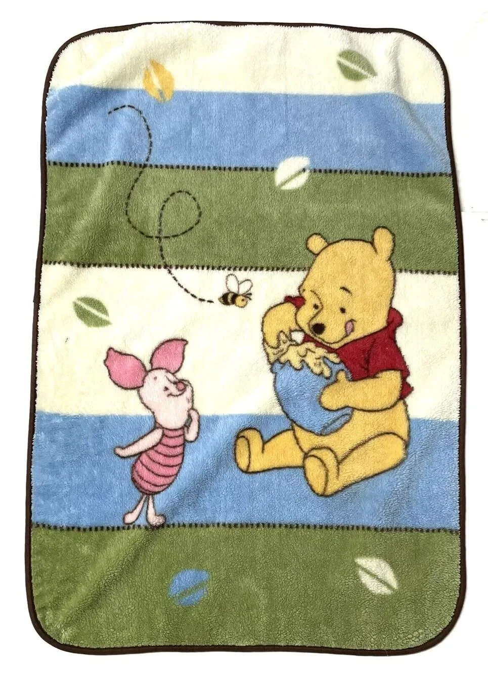 Vintage Winnie The Pooh Fleece Baby Throw Lovey Blanket 44.5” X 29.5” *READ